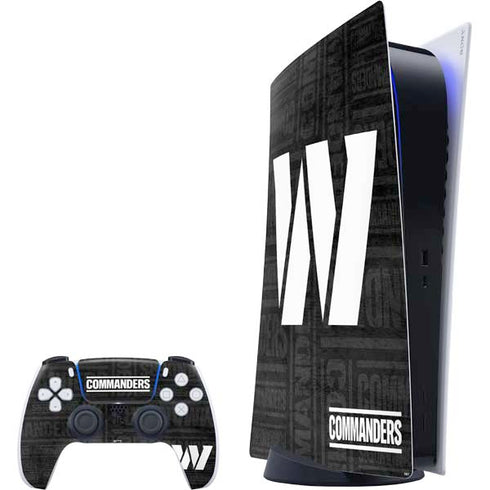 NFL Washington Commanders Black and White PlayStation PS5 Skins