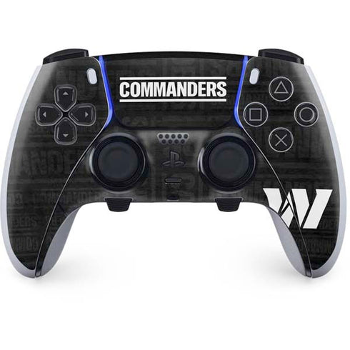 NFL Washington Commanders Black and White PS5 DualSense Edge Pro Controller Skin