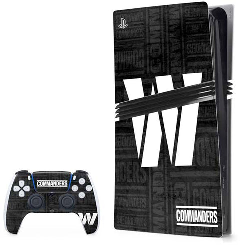 NFL Washington Commanders Black and White PlayStation PS5 Skins