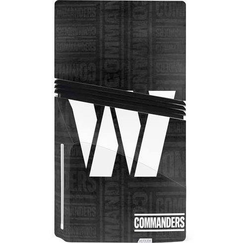 NFL Washington Commanders Black and White PS5 Pro Disk Bundle Skin