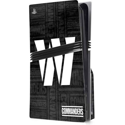 NFL Washington Commanders Black and White PS5 Pro Disk Console Skin