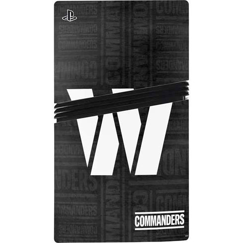 NFL Washington Commanders Black and White PS5 Pro Disk Console Skin