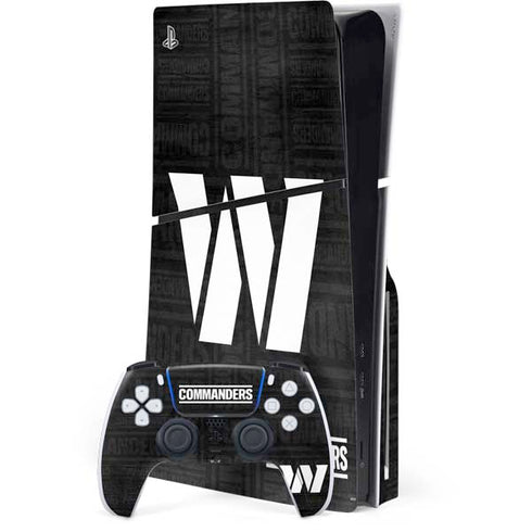 NFL Washington Commanders Black and White PlayStation PS5 Skins