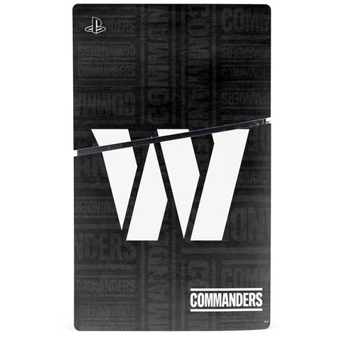 NFL Washington Commanders Black and White PS5 Slim Digital Edition Console Skin