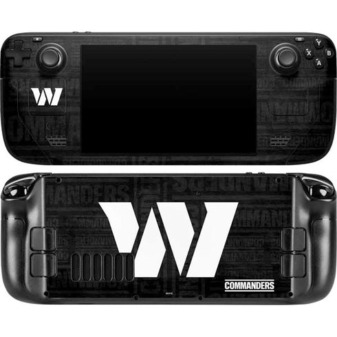 NFL Washington Commanders Black and White Steam Deck Handheld Gaming Computer OLED Skin