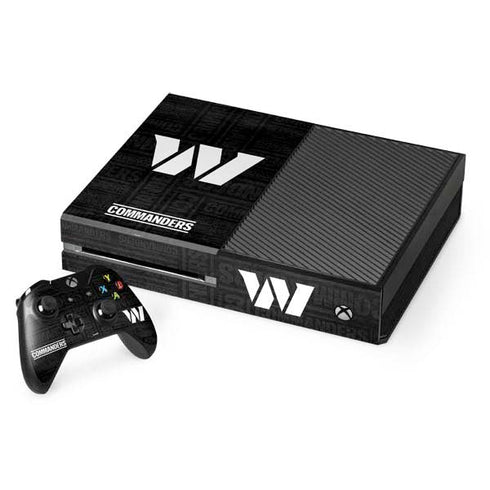 NFL Washington Commanders Black and White Xbox One Console and Controller Bundle Skin