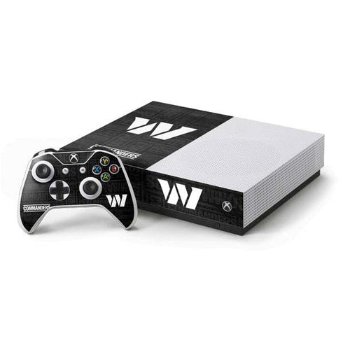 NFL Washington Commanders Black and White Xbox One S All-Digital Edition Bundle Skin