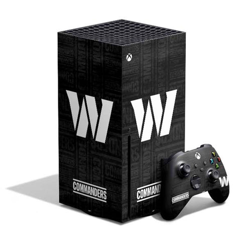 NFL Washington Commanders Black and White Xbox Series X Skins