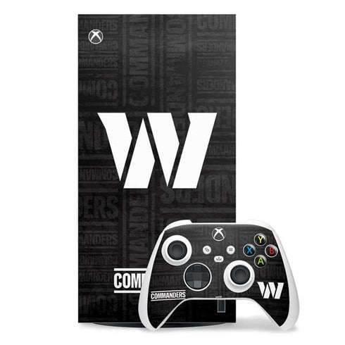 NFL Washington Commanders Black and White Xbox Series X Skins