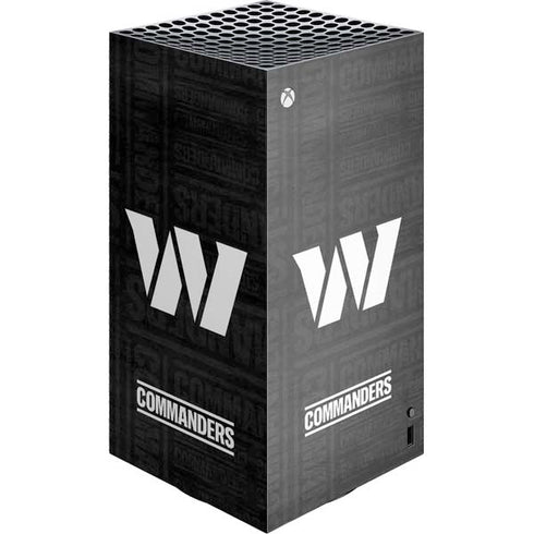 NFL Washington Commanders Black and White XBox Series X Digital Edition Console Skin