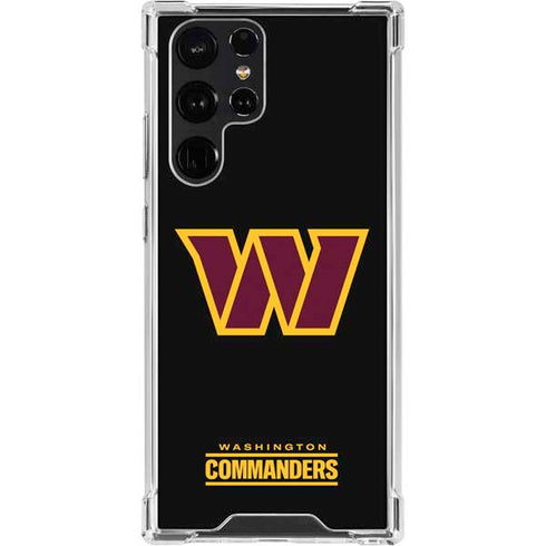 NFL Washington Commanders Black Background Galaxy S23 Ultra Clear Case