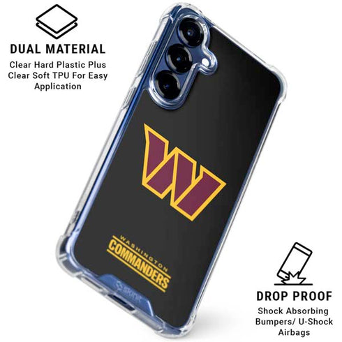 NFL Washington Commanders Black Background Galaxy S25 Plus Clear Case