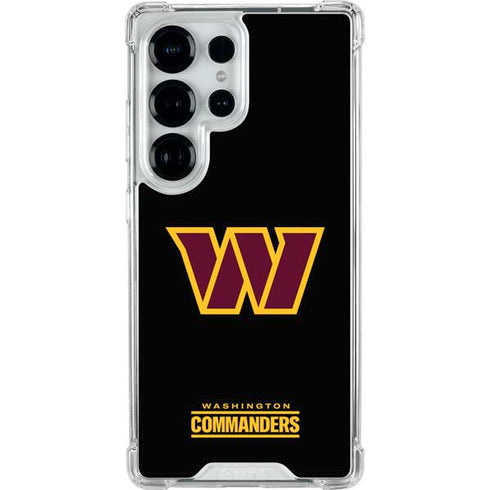 NFL Washington Commanders Black Background Galaxy S25 Ultra Clear Case