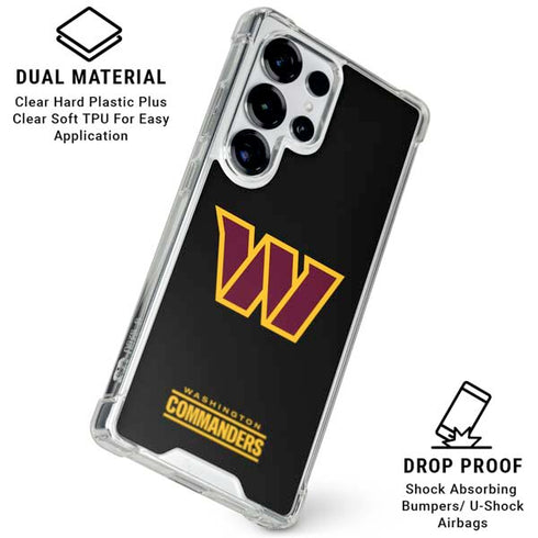 NFL Washington Commanders Black Background Galaxy S25 Ultra Clear Case