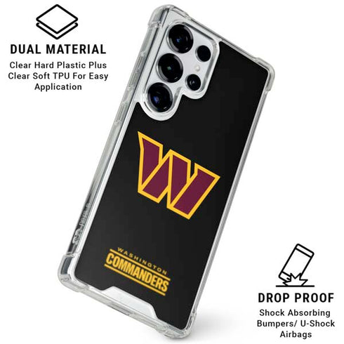 NFL Washington Commanders Black Background Galaxy S26 Ultra Clear Case