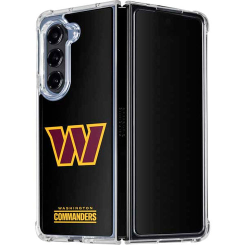 NFL Washington Commanders Black Background Galaxy Z Fold5 5G Clear Case