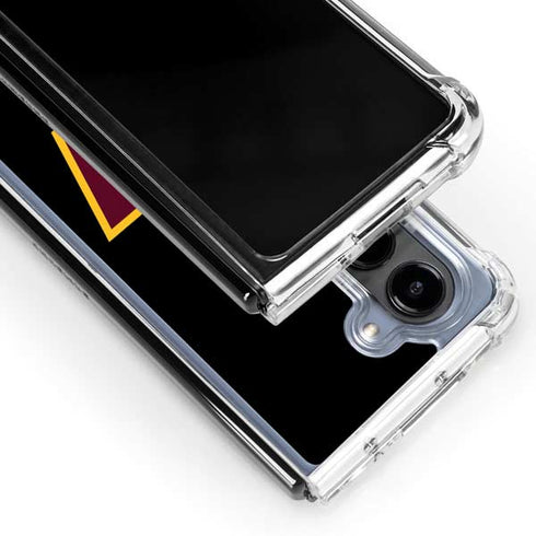 NFL Washington Commanders Black Background Galaxy Z Fold5 5G Clear Case