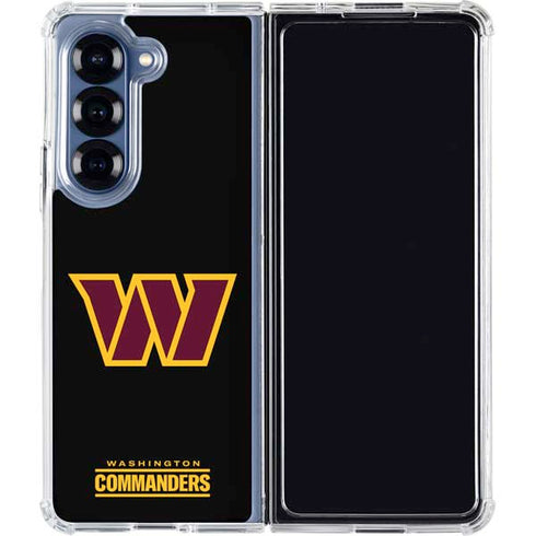 NFL Washington Commanders Black Background Galaxy Z Fold6 Clear Case