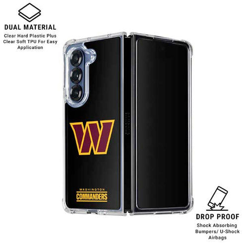 NFL Washington Commanders Black Background Galaxy Z Fold7 Clear Case