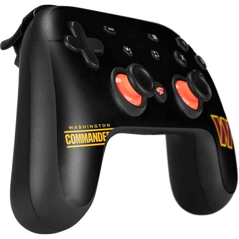 NFL Washington Commanders Black Background Google Stadia Controller Skin