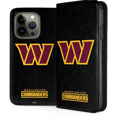 NFL Washington Commanders Black Background iPhone 14 Pro Folio Case