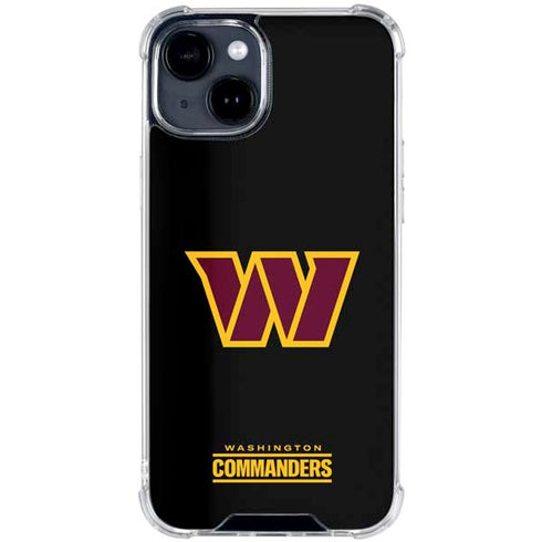 NFL Washington Commanders Black Background iPhone 15 Clear Case