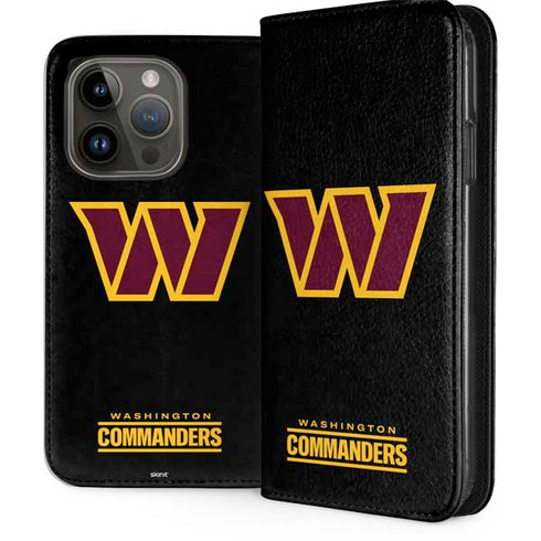 NFL Washington Commanders Black Background iPhone 15 Pro Folio Case