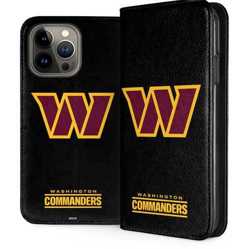 NFL Washington Commanders Black Background iPhone 15 Pro Max Folio Case