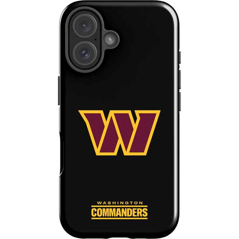 NFL Washington Commanders Black Background iPhone 16 Plus Impact Case