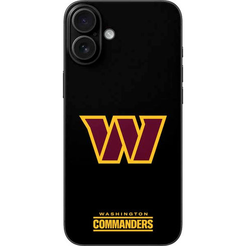 NFL Washington Commanders Black Background iPhone 16 Plus Skin