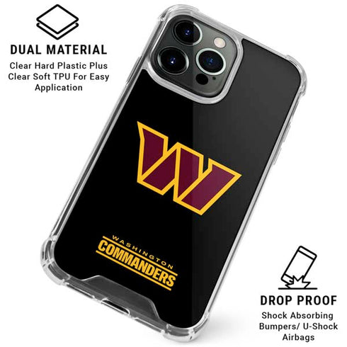 NFL Washington Commanders Black Background iPhone 16 Pro Max Clear Case