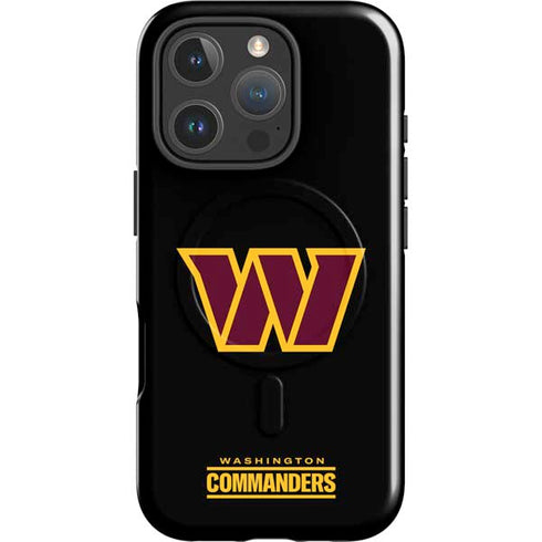 NFL Washington Commanders Black Background iPhone 16 Pro Max Magsafe Impact Case