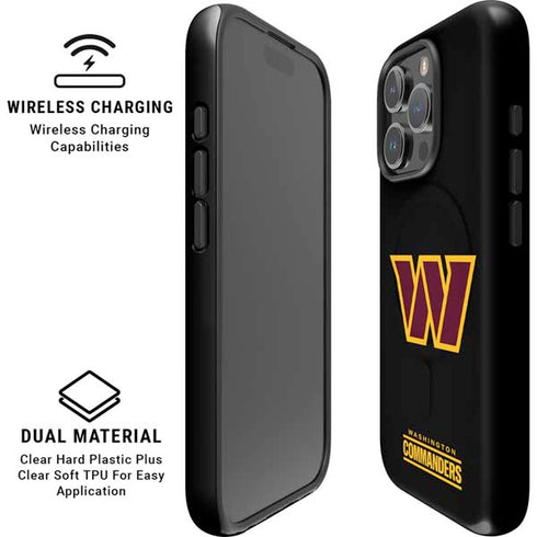 NFL Washington Commanders Black Background iPhone 16 Pro Max Magsafe Impact Case