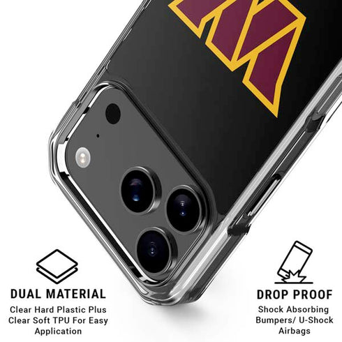 NFL Washington Commanders Black Background iPhone 18 Pro Clear Case