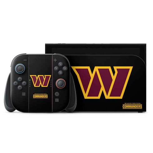 NFL Washington Commanders Black Background Nintendo Skins