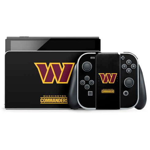 NFL Washington Commanders Black Background Nintendo Skins