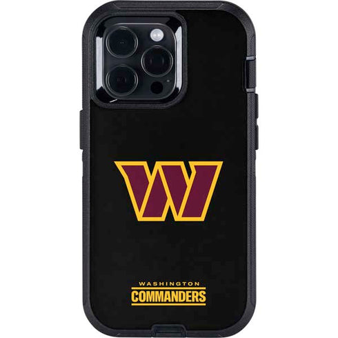 NFL Washington Commanders Black Background Otterbox Defender iPhone Skin