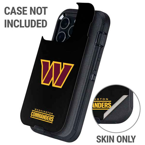 NFL Washington Commanders Black Background Otterbox Defender iPhone Skin