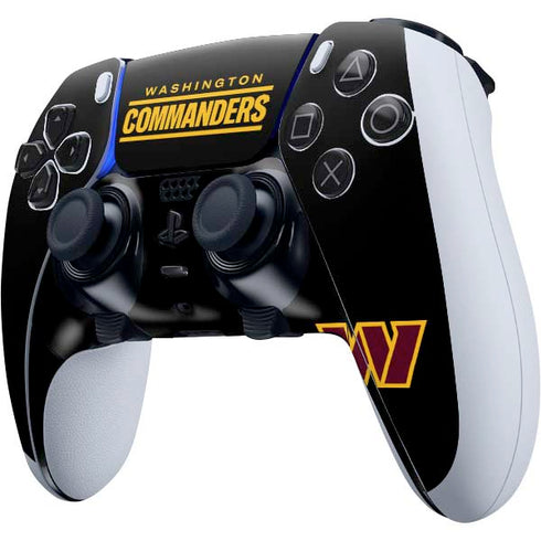 NFL Washington Commanders Black Background PS5 DualSense Edge Pro Controller Skin