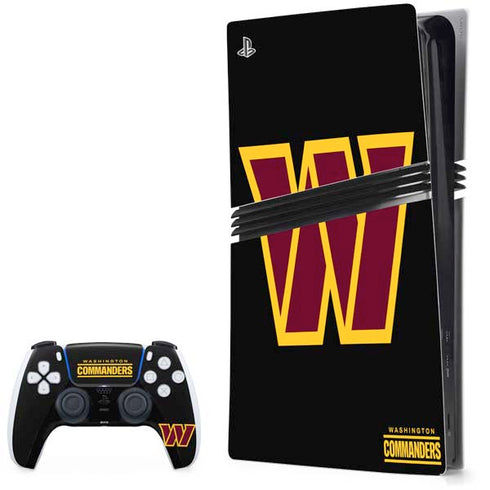 NFL Washington Commanders Black Background PS5 Pro Bundle Skin