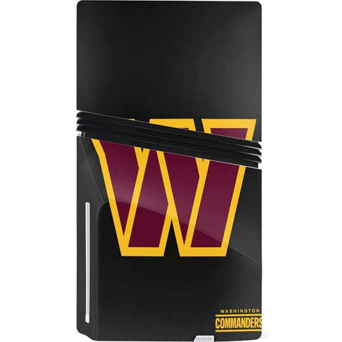 NFL Washington Commanders Black Background PS5 Pro Disk Bundle Skin