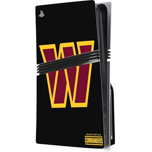 NFL Washington Commanders Black Background PS5 Pro Disk Console Skin