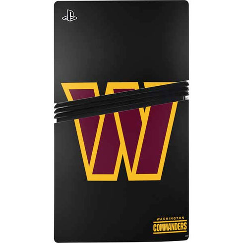 NFL Washington Commanders Black Background PS5 Pro Disk Console Skin