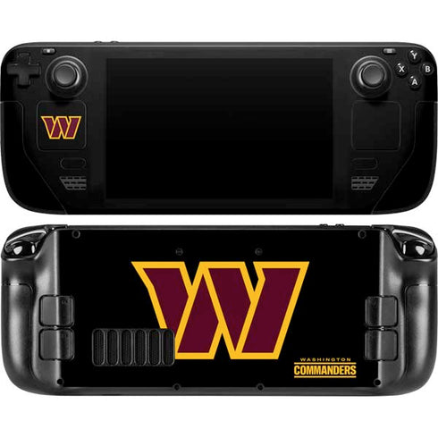NFL Washington Commanders Black Background Steam Deck Handheld Gaming Computer OLED Skin