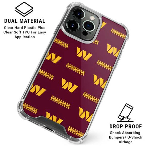 NFL Washington Commanders Blitz Series iPhone 16 Pro Clear Case