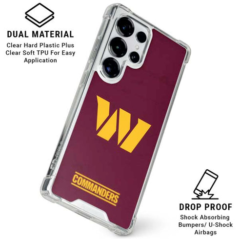 NFL Washington Commanders Distressed Galaxy S25 Ultra Clear Case