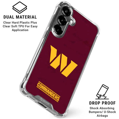 NFL Washington Commanders Distressed Galaxy S26 Plus Clear Case