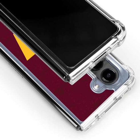 NFL Washington Commanders Distressed Galaxy Z Fold5 5G Clear Case