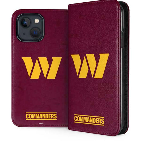 NFL Washington Commanders Distressed iPhone 15 Plus Folio Case