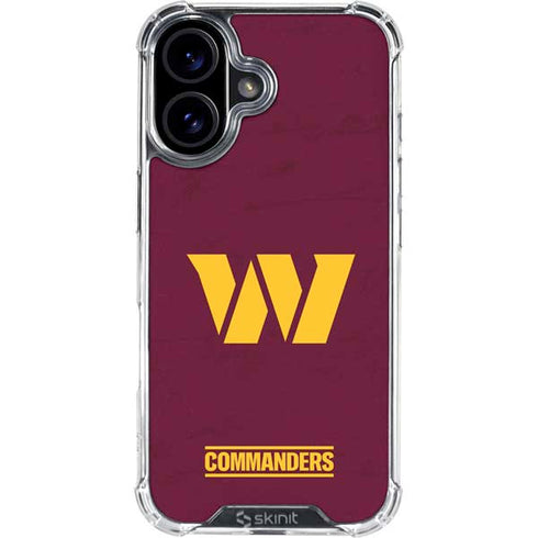NFL Washington Commanders Distressed iPhone 16 Plus Clear Case